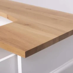 Casa Padrino Landhausstil Bar Theke Weiß / Naturfarben 120 cm - Massive Bar Möbel