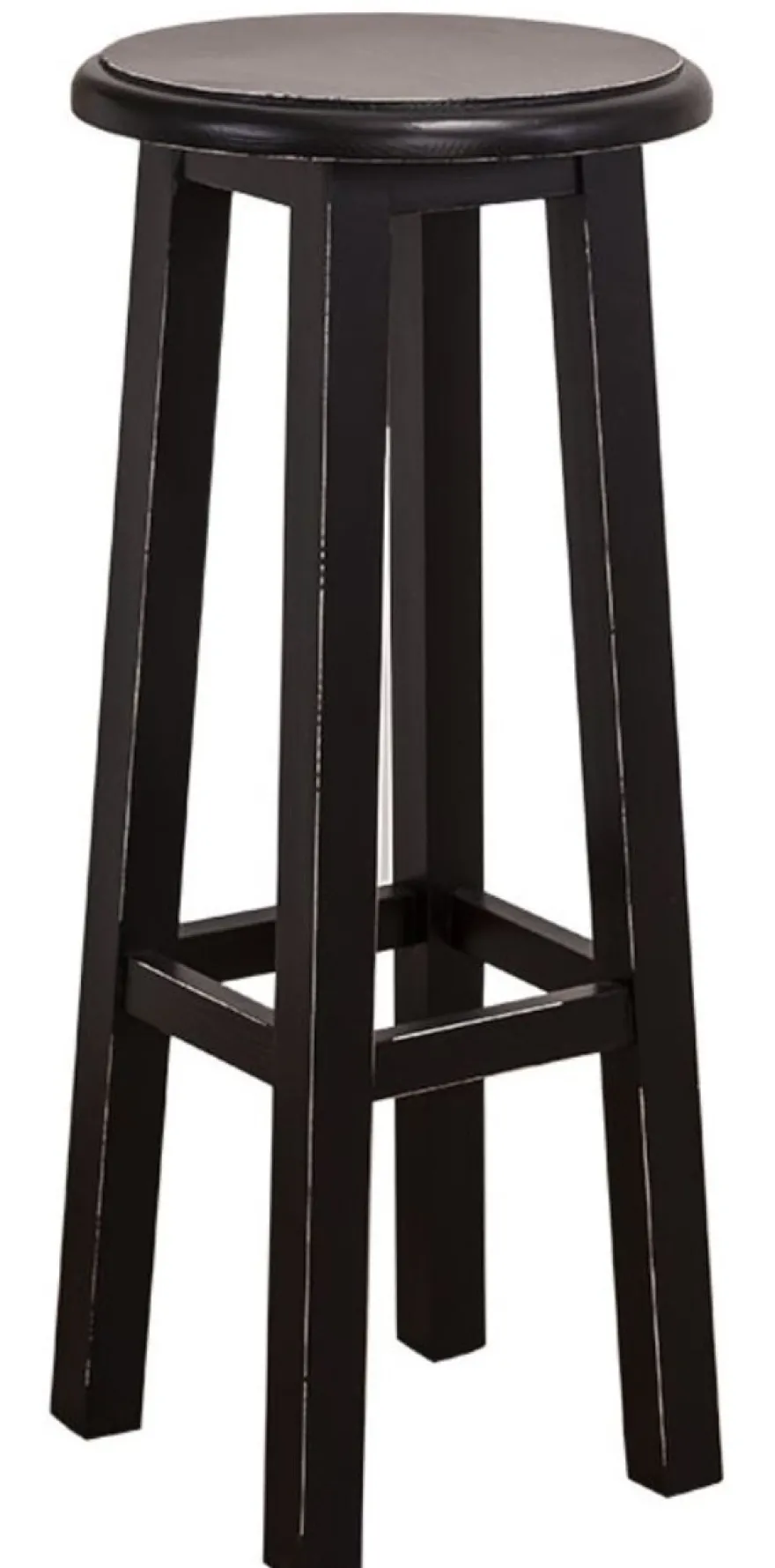 Casa Padrino Landhausstil Barstuhl Antik Stil Schwarz Ø 35 x H. 82 cm - Hochwertiger Barhocker im Landhaus Design