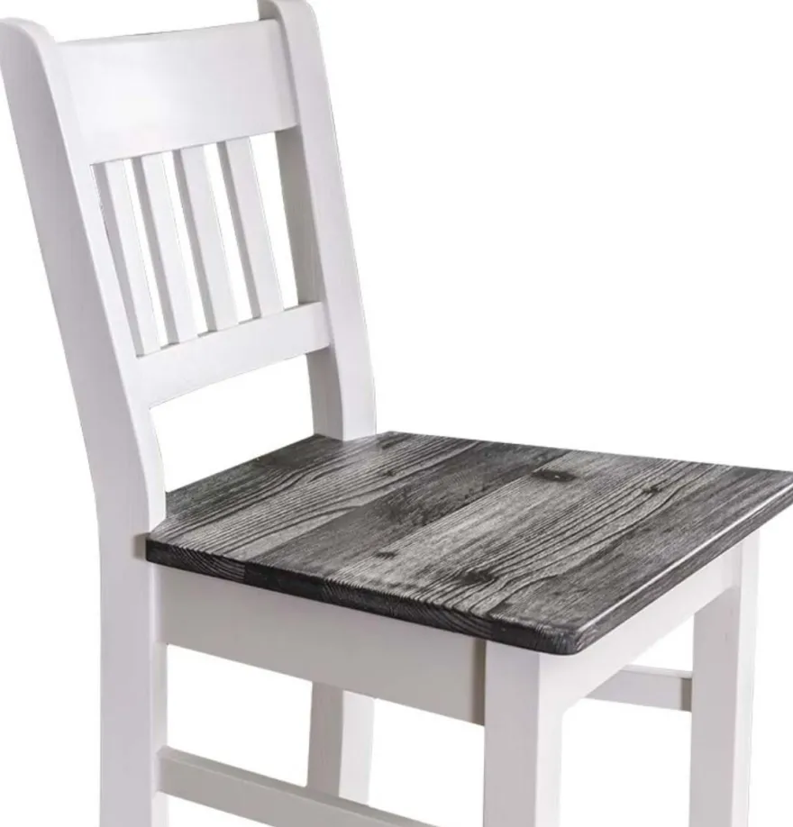 Casa Padrino Landhausstil Barstuhl Weiß / Schwarz 47 x 47 x H. 107 cm - Landhausstil Möbel