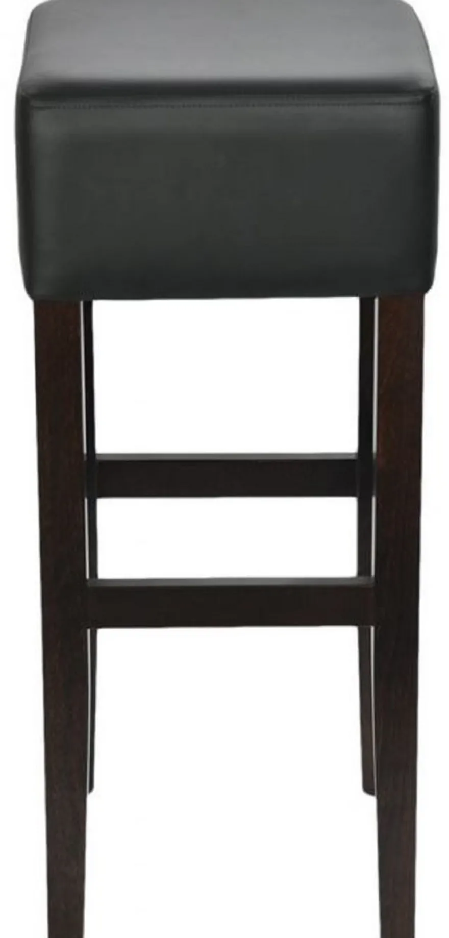 Casa Padrino Landhausstil Barhocker Schwarz H. 80 cm - Gepolsteter Massivholz Barstuhl
