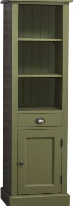 Casa Padrino Landhausstil Badezimmerschrank Grün 49 x 39 x H. 160 cm - Badezimmermöbel im Landhausstil