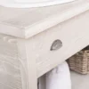 Casa Padrino Landhausstil Badezimmer Set Hellgrau - 1 Waschtisch mit Schublade & 1 Wandspiegel - Landhausstil Badezimmer Möbel