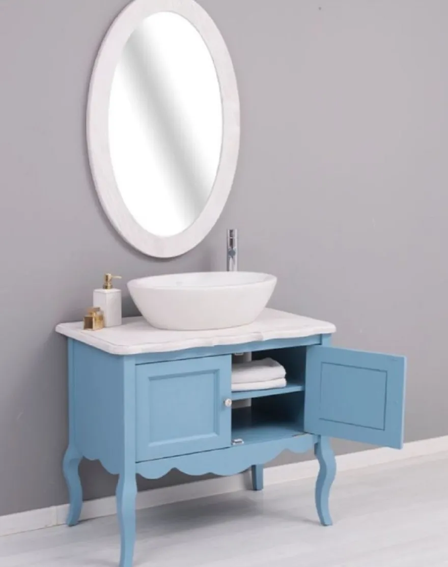 Casa Padrino Landhausstil Badezimmer Set Hellblau / Hellgrau - Landhausstil Badezimmer Möbel