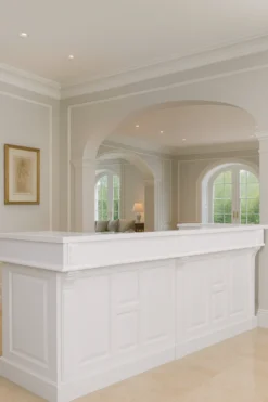 Casa Padrino Landhausstil Bar Theke Weiß 240 cm - Landhausstil Ladentheke Bartheke
