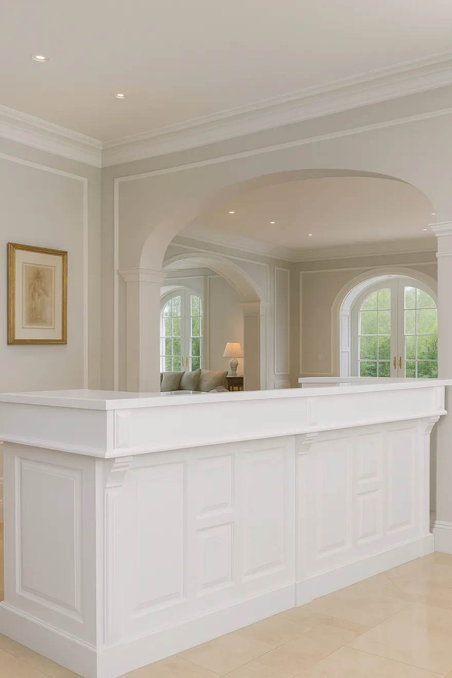 Casa Padrino Landhausstil Bar Theke Weiß 240 cm - Landhausstil Ladentheke Bartheke