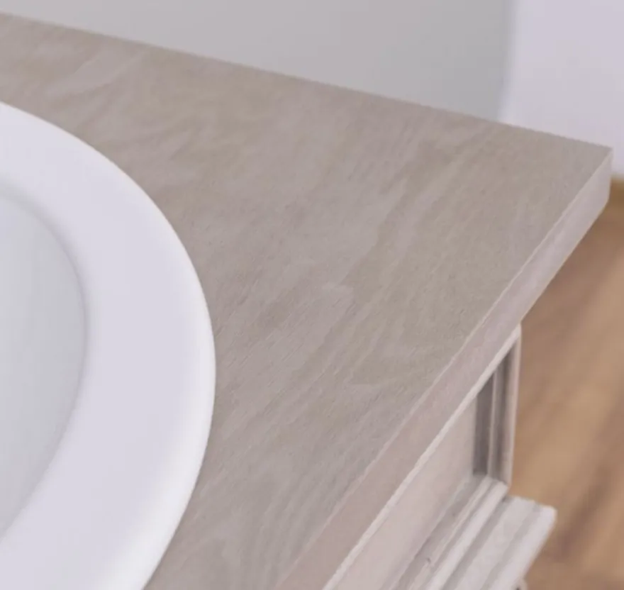 Casa Padrino Landhausstil Badezimmer Set Grau - 1 Doppelwaschtisch & 2 Waschbecken & 2 Wasserhähne & 1 Wandspiegel - Massivholz Badezimmermöbel im Landhausstil