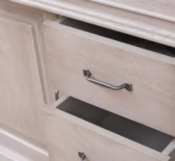 Casa Padrino Landhausstil Badezimmer Set Grau - 1 Doppelwaschtisch & 2 Waschbecken & 2 Wasserhähne & 1 Wandspiegel - Massivholz Badezimmermöbel im Landhausstil