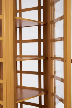 Casa Padrino Landhausstil Bücherschrank Telefonzelle Antik Beige 55 x 51,5 x H. 180 cm - Telefonzellen Regalschrank im englischen Stil - Wohnzimmer Möbel im Landhausstil - Landhausstil Möbel