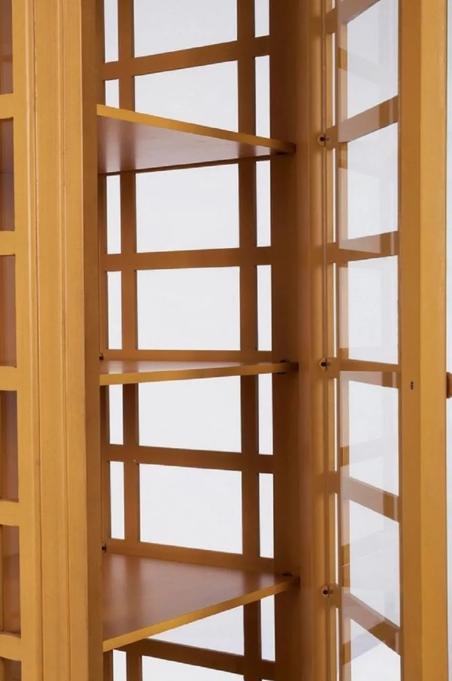 Casa Padrino Landhausstil Bücherschrank Telefonzelle Antik Beige 55 x 51,5 x H. 180 cm - Telefonzellen Regalschrank im englischen Stil - Wohnzimmer Möbel im Landhausstil - Landhausstil Möbel
