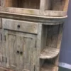 Casa Padrino Landhausstil Bücherschrank mit Leiter Naturfarben 200 x 42 x H. 230 cm - Massivholz Schrank - Regalschrank - Wohnzimmerschrank - Büroschrank - Landhausstil Möbel