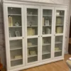 Casa Padrino Landhausstil Bücherschrank mit 4 Glastüren Weiß 234,4 cm