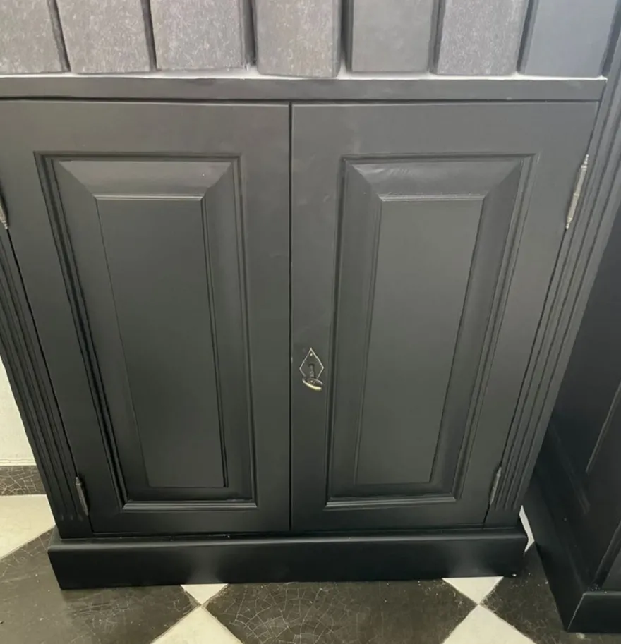 Casa Padrino Landhausstil Bücherschrank Schwarz / Weiß H. 280 cm - Landhausstil Möbel