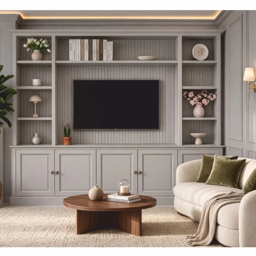 Casa Padrino Landhausstil Bücherschrank Hellgrau 254 cm - Landhausstil Möbel