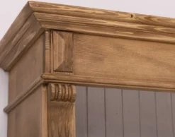 Casa Padrino Landhausstil Bücherschrank Braun / Grau 120 x 39 x H. 197 cm - Massivholz Schrank - Wohnzimmerschrank - Büroschrank - Landhausstil Möbel