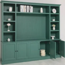 Casa Padrino Landhausstil Bücherschrank Grün 254 cm - Landhausstil Möbel