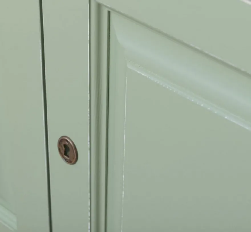 Casa Padrino Landhausstil Bücherschrank Grün / Grau 120 x 39 x H. 197 cm - Massivholz Schrank - Wohnzimmerschrank - Büroschrank - Landhausstil Möbel