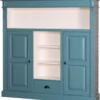 Casa Padrino Landhausstil Bücherschrank Blaugrün / Weiß 60 x 36 x H. 100 cm - Massivholz Schrank mit 2 Türen und Schublade - Wohnzimmerschrank - Landhausstil Möbel