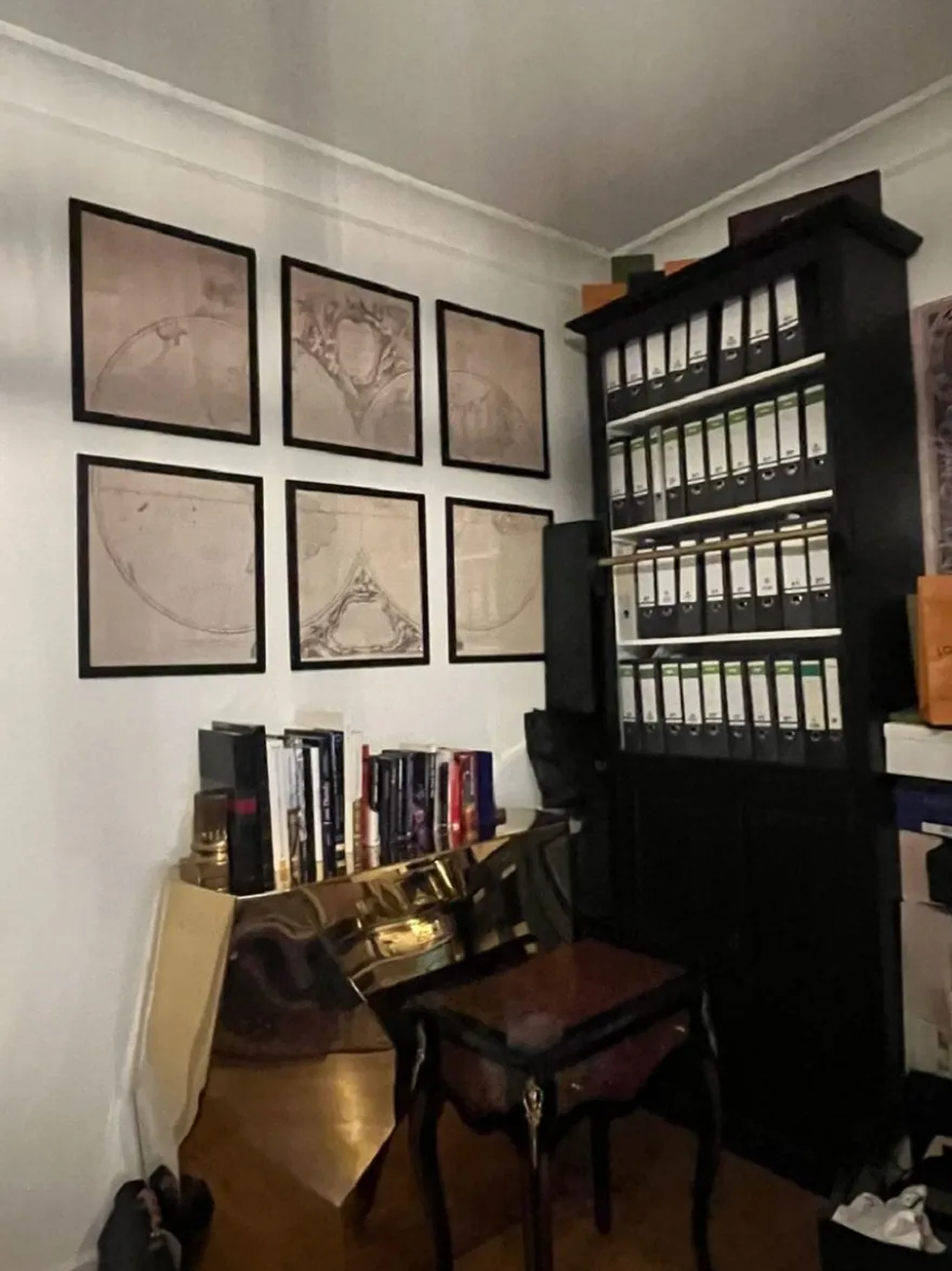 Casa Padrino Landhausstil Bücherschrank mit Leiter Schwarz / Weiß H. 260 cm - Landhausstil Möbel