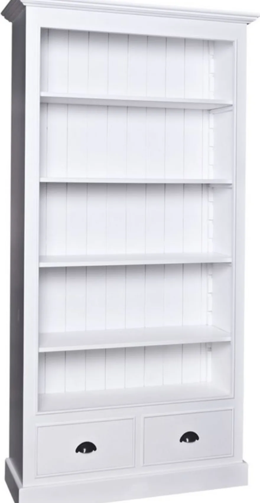 Casa Padrino Landhausstil Bücherschrank in Weiß - Massives Kiefernholz - 109 x 39 x H. 210 cm