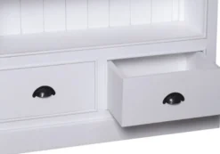 Casa Padrino Landhausstil Bücherschrank in Weiß - Massives Kiefernholz - 109 x 39 x H. 210 cm