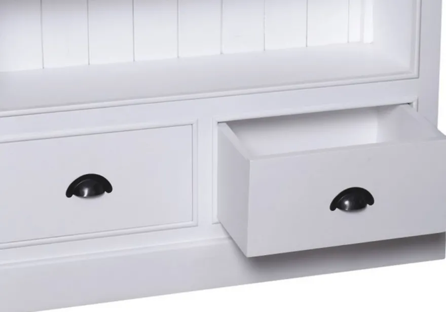 Casa Padrino Landhausstil Bücherschrank in Weiß - Massives Kiefernholz - 109 x 39 x H. 210 cm