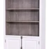 Casa Padrino Landhausstil Bücherschrank aus massivem Kiefernholz in Weiß / Dunkelbraun 109 x 40 x H. 210 cm