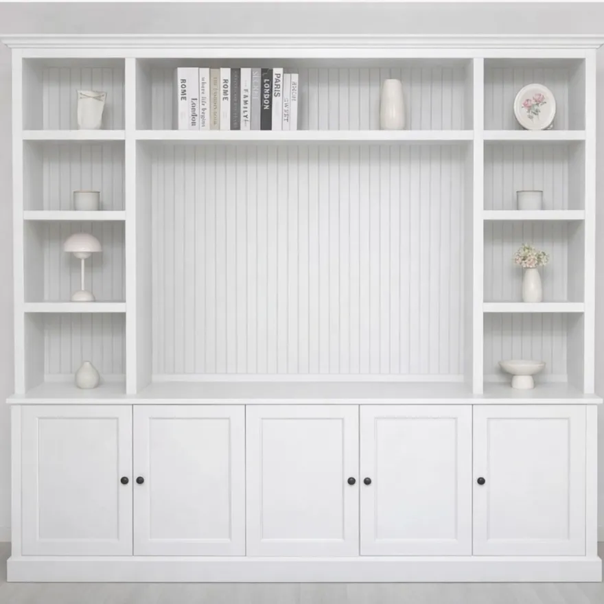 Casa Padrino Landhausstil Bücherschrank Weiß 254 cm - Landhausstil Möbel