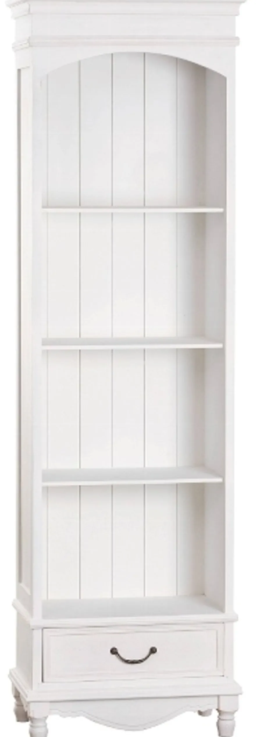 Casa Padrino Landhausstil Bücherschrank Weiß 53 x 30 x H. 178 cm - Edles Möbelstück mit Schublade