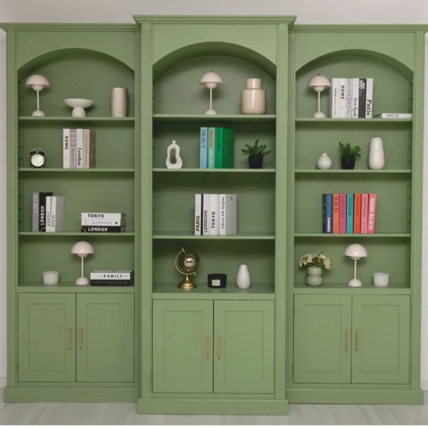 Casa Padrino Landhausstil Bücherschrank Hellgrün 102 x H. 250 cm - Landhausstil Möbel