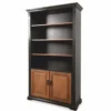 Casa Padrino Landhausstil Bücherschrank Schwarz / Braun 120 x 45 x H. 207 cm - Landhausstil Möbel