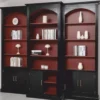 Casa Padrino Landhausstil Bücherschrank 3er Set Schwarz / Bordeauxrot - Landhausstil Möbel