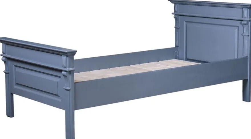 Casa Padrino Landhausstil Bett Blau - Verschiedene Größen - Massivholz Schlafzimmermöbel