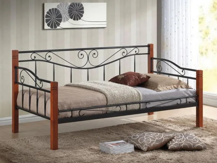 Casa Padrino Landhausstil Bett 100 x 212 x H. 97 cm - Verschiedene Farben - Einzelbett im Landhausstil - Schlafzimmer Möbel