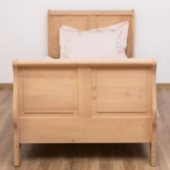 Casa Padrino Landhausstil Bett Naturfarben 90 x 200 x H. 121 cm - Massivholz Einzelbett - Schlafzimmer Möbel im Landhausstil - Massivholz Schlafzimmer Möbel - Landhausstil Möbel