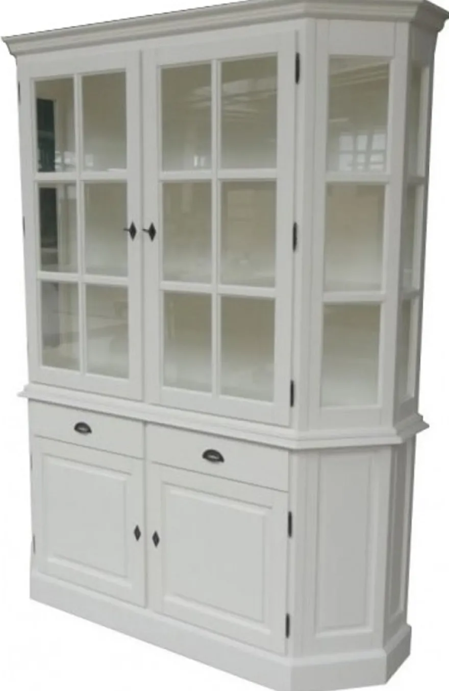 Casa Padrino Landhaus Stil Buffetschrank Shabby Chic, 2 Türen & 2 Schubladen, Weiß, 160 x 50 x 220 cm