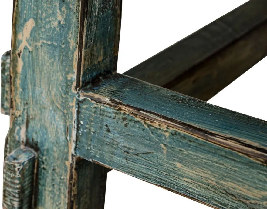 Casa Padrino Landhausstil Couchtisch aus Kiefernholz im Antik Stil Blau 140 x 54 x H. 43 cm