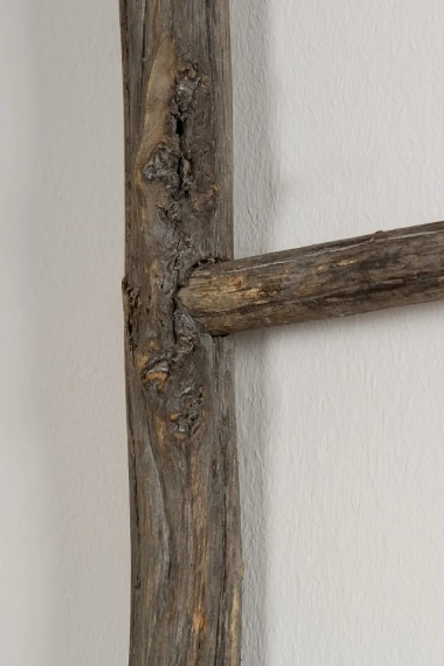 Casa Padrino Landhausstil Deko Holzleiter Naturfarben 37 x 4 x H. 160 cm - Handgefertigte Leiter mit 4 Sprossen