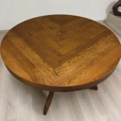 Casa Padrino Landhausstil Eichenholz Esstisch Braun Ø 130 cm - Esszimmer Möbel