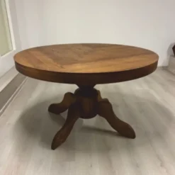 Casa Padrino Landhausstil Eichenholz Esstisch Braun Ø 130 cm - Esszimmer Möbel