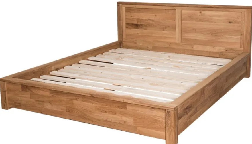 Casa Padrino Landhausstil Eichenholz Bett Naturfarben 180 x 200 cm - Schlafzimmermöbel im Landhausstil