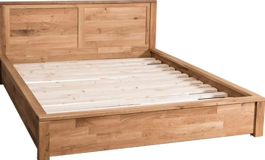 Casa Padrino Landhausstil Eichenholz Bett Naturfarben 180 x 200 cm - Schlafzimmermöbel im Landhausstil