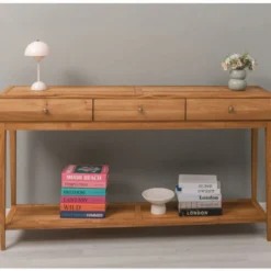 Casa Padrino Landhausstil Eichenholz Konsole Braun 160 cm - Landhausstil Möbel