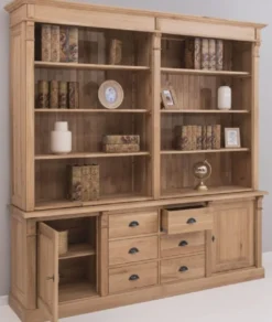 Casa Padrino Landhausstil Eichenholz Schrank Naturfarben 223 x 51 x H. 228 cm - Landhausstil Massivholz Möbel