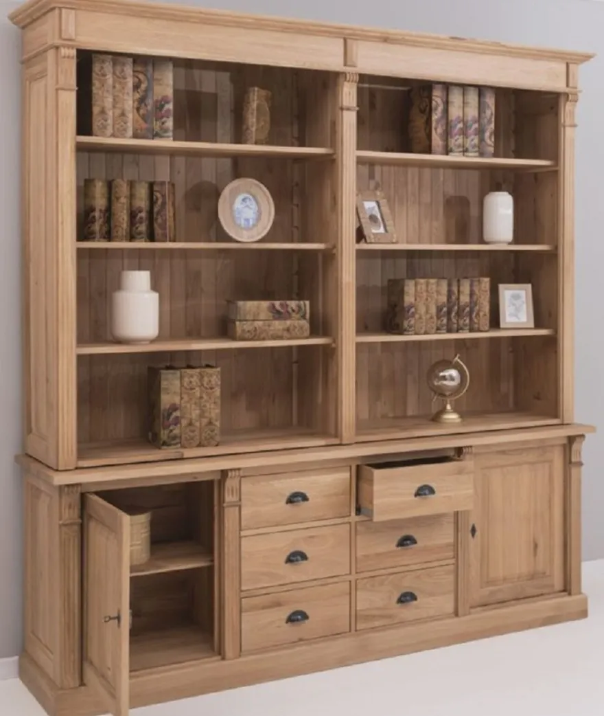 Casa Padrino Landhausstil Eichenholz Schrank Naturfarben 223 x 51 x H. 228 cm - Landhausstil Massivholz Möbel