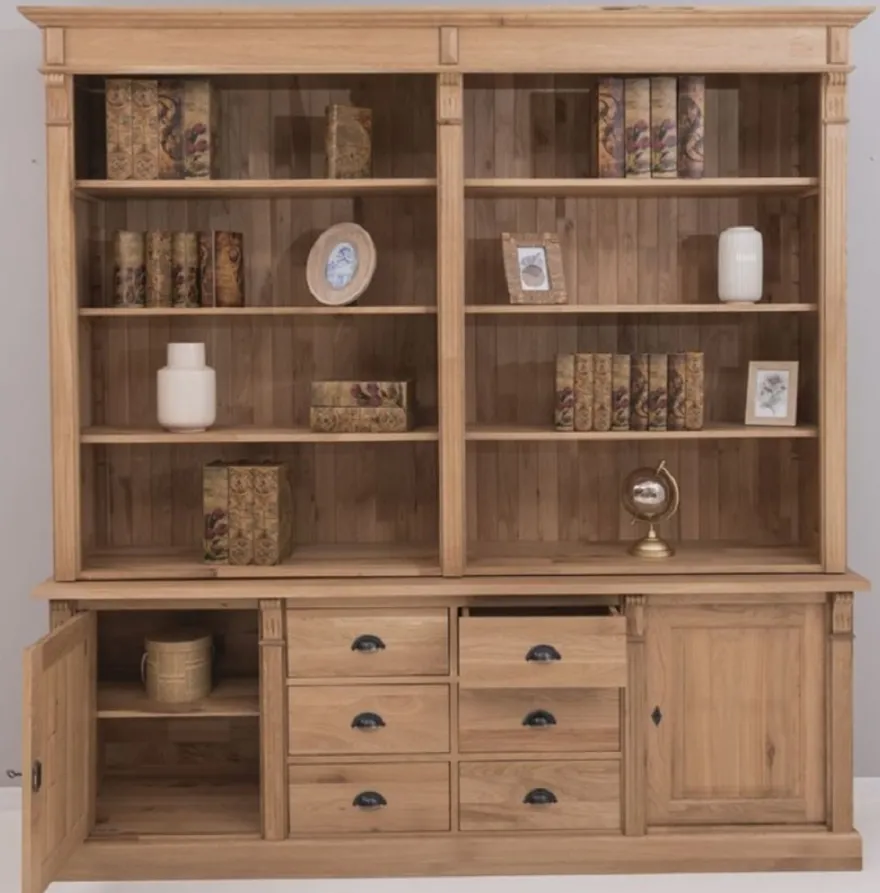 Casa Padrino Landhausstil Eichenholz Schrank Naturfarben 223 x 51 x H. 228 cm - Landhausstil Massivholz Möbel
