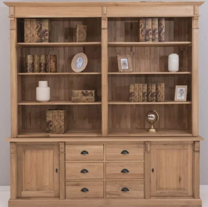 Casa Padrino Landhausstil Eichenholz Schrank Naturfarben 223 x 51 x H. 228 cm - Landhausstil Massivholz Möbel