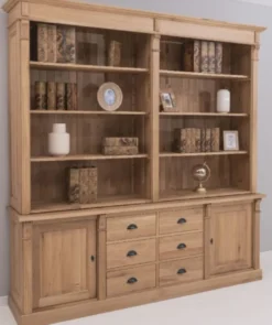 Casa Padrino Landhausstil Eichenholz Schrank Naturfarben 223 x 51 x H. 228 cm - Landhausstil Massivholz Möbel