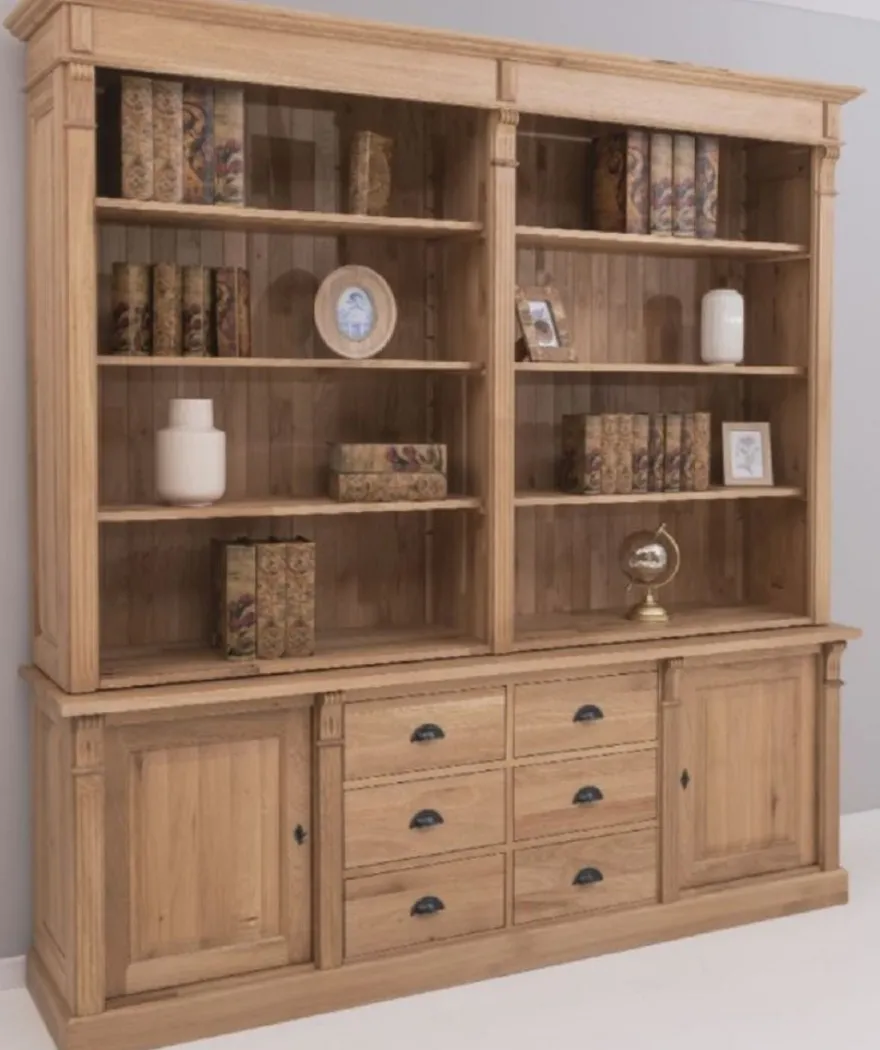 Casa Padrino Landhausstil Eichenholz Schrank Naturfarben 223 x 51 x H. 228 cm - Landhausstil Massivholz Möbel