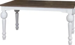 Casa Padrino Landhausstil Esstisch Weiß / Naturfarben 180 x 90 x H. 75 cm - Landhausstil Esszimmermöbel