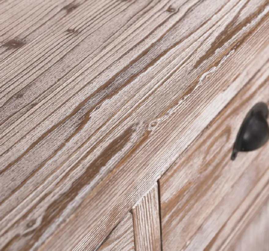 Casa Padrino Landhausstil Esszimmerschrank Braun / Weiß 180 x 50 x H. 197 cm - Massivholz Küchenschrank - Esszimmermöbel im Landhausstil - Landhausstil Esszimmer Einrichtung